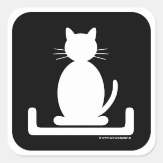Quadrierter Aufkleber "Katzenstreu"
