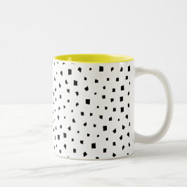 Quadrilaterales Muster unregelmäßiger Formen monoc Zweifarbige Tasse
