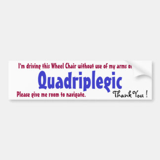 Quadriplegic awarness autoaufkleber