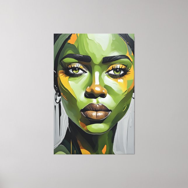 Quadro abstrato rosto de mulher negra leinwanddruck (Vorderseite)