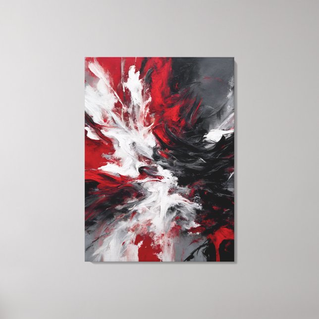 Quadro abstrato, vermelho, preto, cinza e branco leinwanddruck (Vorderseite)