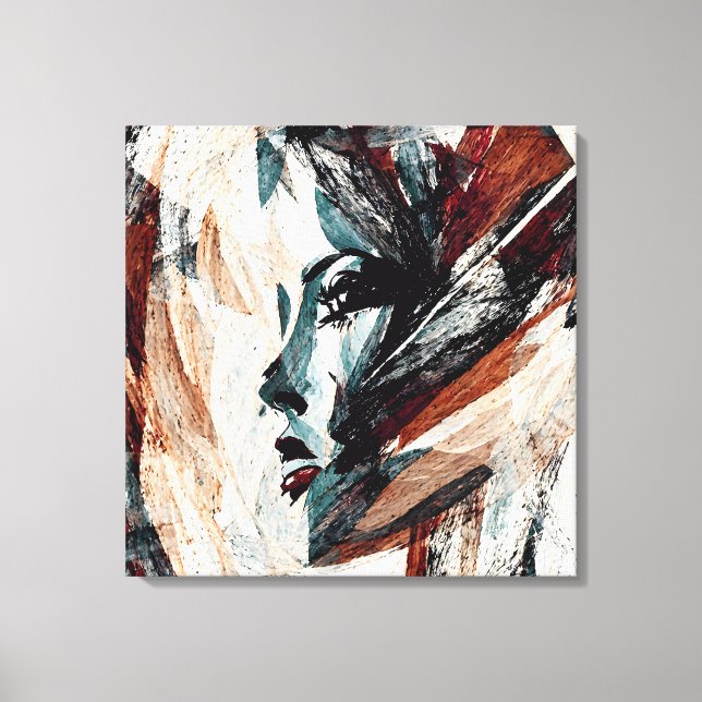 Quadro decorativo abstrato Rosto de Mulher Leinwanddruck (Vorderseite)