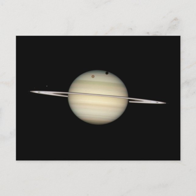 Quadruple Saturn Moon Transit Postkarte (Vorderseite)
