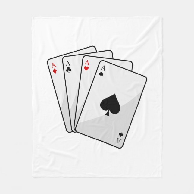 Quadruplets Aces Poker cards at Poker Fleecedecke (Vorderseite)