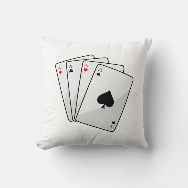 Quadruplets Aces Poker Karten im Poker Kissen (Vorderseite)