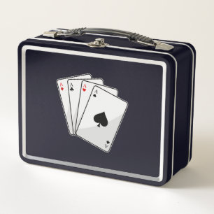 Quadruplets Aces Poker Karten im Poker Metall Brotdose