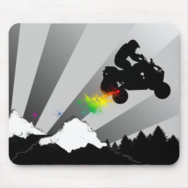 Quads. Regenbogenschmutzspur. Mousepad (Vorne)