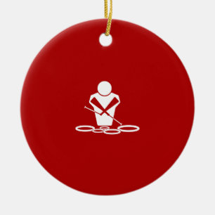 Quads - White - Red Background - Tenors Baby! Keramik Ornament