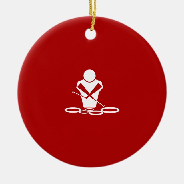 Quads - White - Red Background - Tenors Baby! Keramik Ornament (Vorne)
