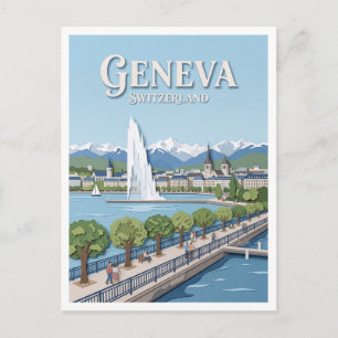 Quai Gustave-Ador Genf Schweiz Postkarte