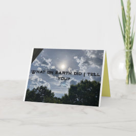 "Qu'ai-je dit ?" sorte de carte de voeux
