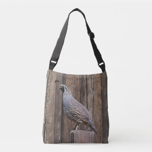 QUAIL AUF BARNBOARD TRAGETASCHEN MIT LANGEN TRÄGERN
