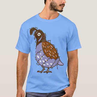 Quail Bird mit Weihnachtsbeleuchtung Kostüm Quail T-Shirt