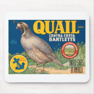 Quail Brand Contra Costa Bartletts Mousepad