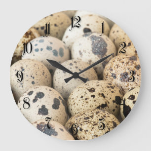 Quail Eggs Große Wanduhr