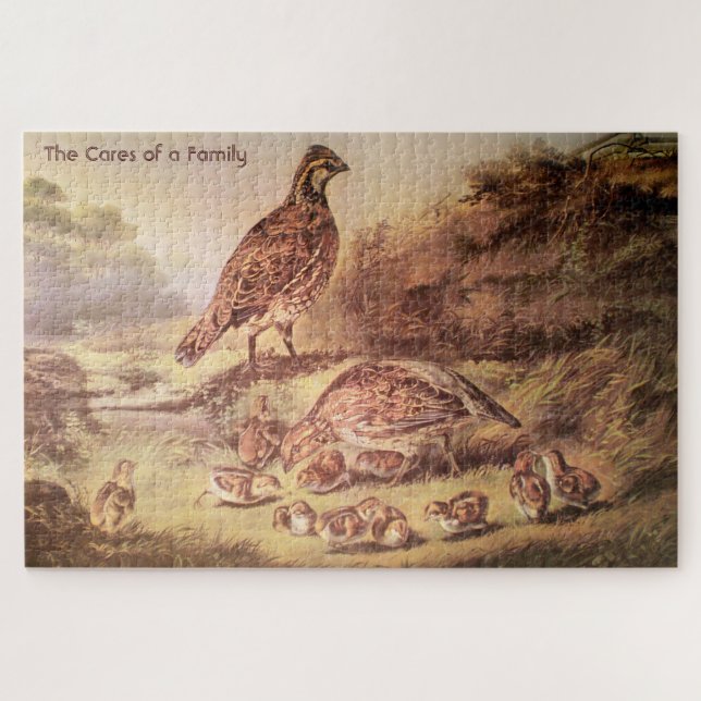 Quail Family Large Puzzle (1000 pièces) (Horizontal)