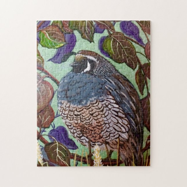 Quail in Bush Puzzle (Vertikal)