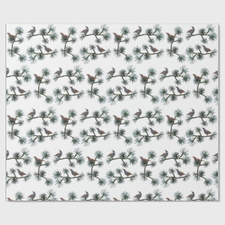Quail Pine Wrapping Paper Geschenkpapier