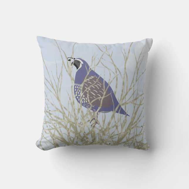 Quail Throw Kissen (Vorderseite)