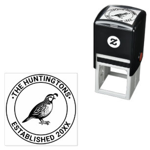 Quail Wild Game Bird Stehender Familienname Datum Permastempel
