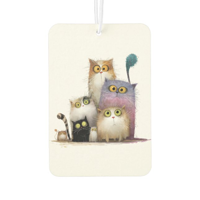 Quaint Cats with Big Eyes Air Freshener Autolufterfrischer (Rückseite)