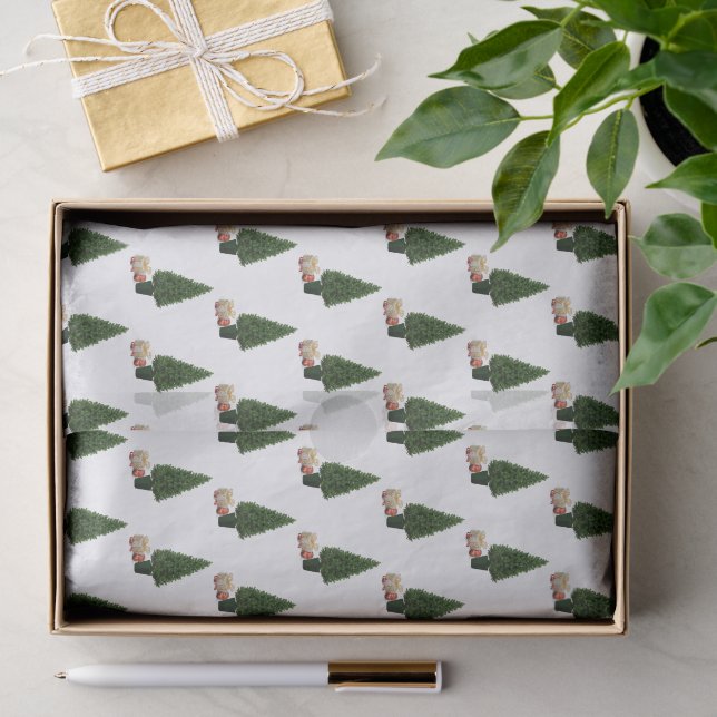 Quaint Christmas Scene White Seidenpapier (Geschenk)