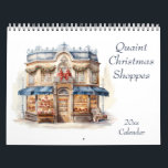 Quaint Christmas Shoppes Kalender<br><div class="desc">Illustrationen von malerischen Shoppes, die zu Weihnachten dekoriert sind, füllen diesen Kalender. AI unterstützte Grafiken, die mit kommerzieller Verwendung erworben wurden. Artwork: RavenPrintableDesign</div>