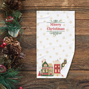 Quaint Christmas Village Handtuch
