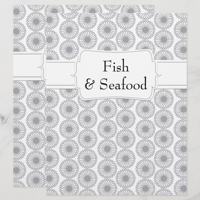Quaint Gray Floral Rezept Division (Vorne/Hinten)