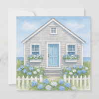 Quaint Nantucket Watercolor Summer Hütte