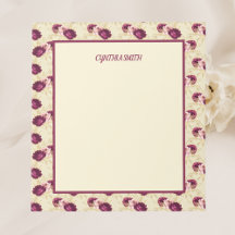 Quaint Romantic Burgundy Rose auf Cream