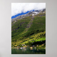 Quaint Village by Fjord, Norwegen