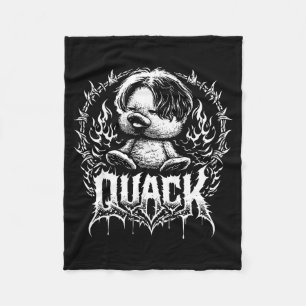 Quak lustige Metallente dunkler Humor Tier Meme Fleecedecke