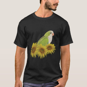 Quaker Parrot Green Monk Parakeet Sonnenblume T-Shirt