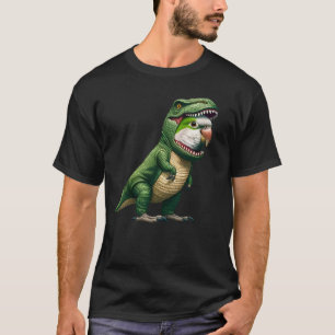 Quaker Parrot Tragend Dinosaur Outfit Funny Bird T-Shirt