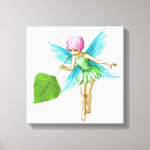 Quaking Aspen Tree Fairy Holding Leaf Leinwanddruck