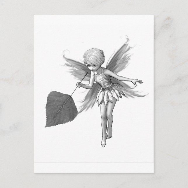 Quaking Aspen Tree Fairy mit Leaf Postkarte (Vorderseite)