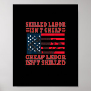 Qualifizierte Arbeit ist kein billiger Funny Labou Poster