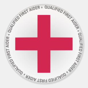 Qualifizierte Erste-Hilfe-Hilfe Runder Aufkleber