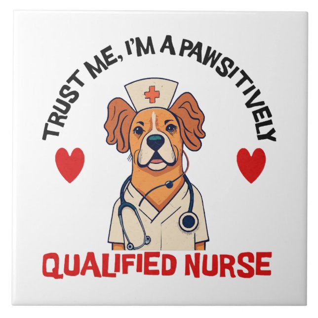 Qualifizierte Krankenschwester pawsitiv Fliese (Vorderseite)
