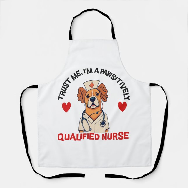 Qualifizierte Krankenschwester pawsitiv Schürze (Vorderseite)