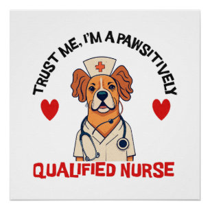 Qualifizierte Pflegekraft Pawsitively Poster