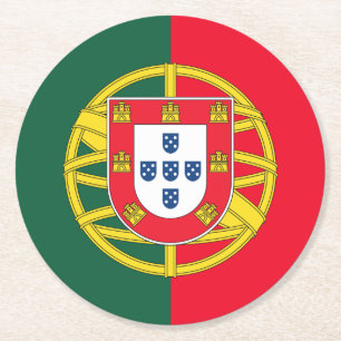 Qualität der portugiesischen Flagge Runder Pappuntersetzer