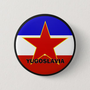 Qualität Jugoslawiens Roundel Flagge Button