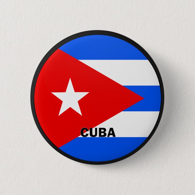 Qualität Kubas Roundel Flagge Button (Vorderseite)