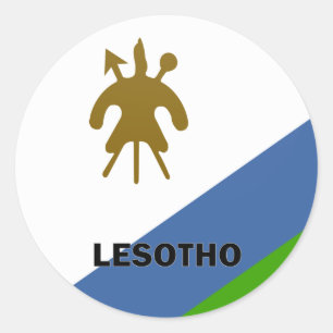 Qualität Lesothos Roundel Flagge Runder Aufkleber