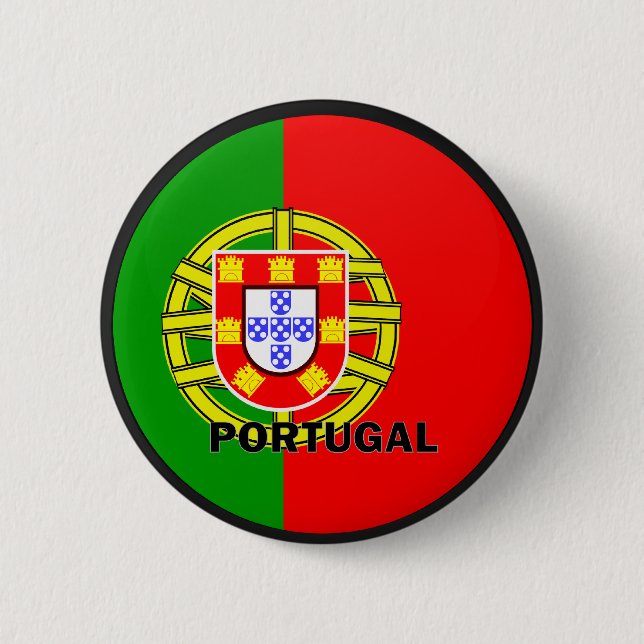 Qualität Portugals Roundel Flagge Button (Vorderseite)