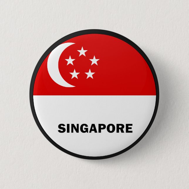 Qualität Singapurs Roundel Flagge Button (Vorderseite)