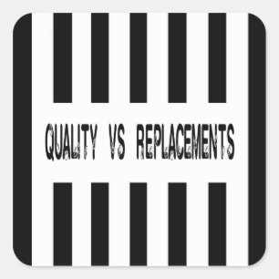 Qualität vs. Ersatzbeschreibungen Referenzdesign-A Quadratischer Aufkleber