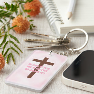 Qualitative christliche rosa Schlüsselanhänger